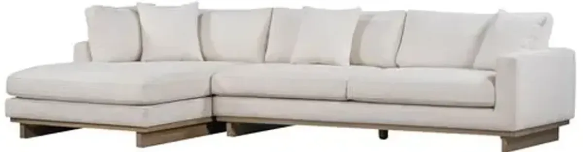 Mia Sectional Chaise - Cream Performance - Ivory - Comfortable, Sturdy, Stylish