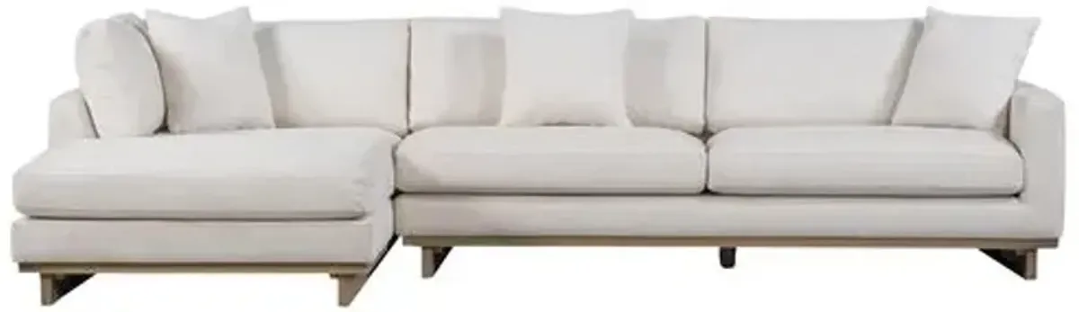Mia Sectional Chaise - Cream Performance - Ivory - Comfortable, Sturdy, Stylish