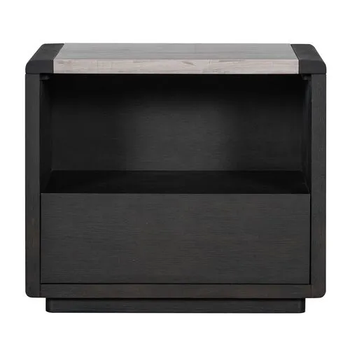 Aiden One Drawer Nightstand - Dark Cinder