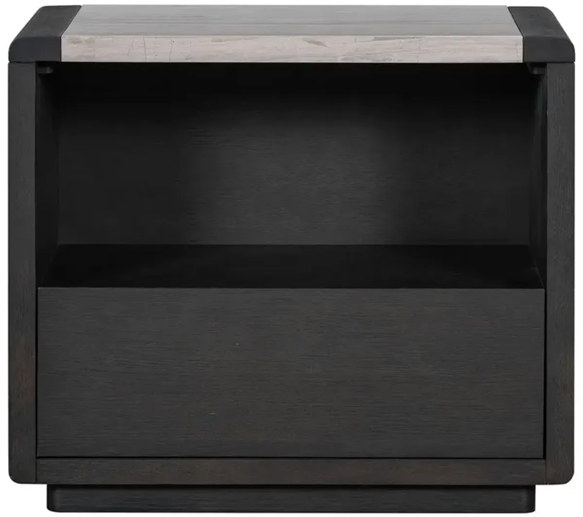Aiden One Drawer Nightstand, Dark Cinder