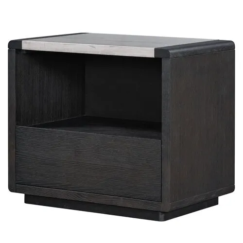 Aiden One Drawer Nightstand - Dark Cinder