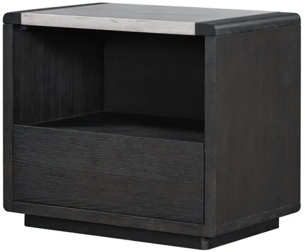 Aiden One Drawer Nightstand, Dark Cinder