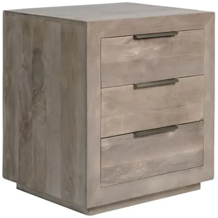 Abigail Three Drawer Nightstand - Misted Ash