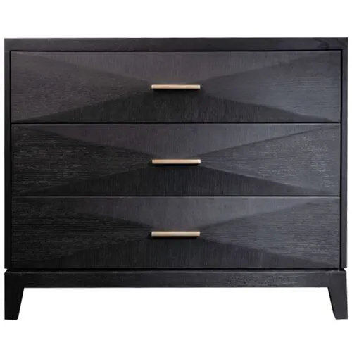 Sebastian Three Drawer Nightstand - Onyx Oak