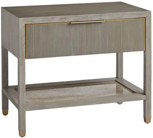 Ella One Drawer Nightstand, Brushed Smoke