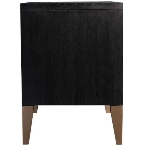 Ella Three Drawer Nightstand - Onyx Oak