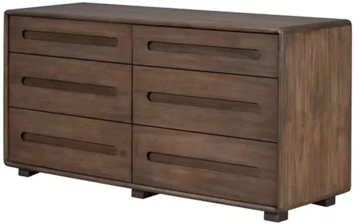 Benjamin 6-Drawer Dresser - Modern Mocha - Brown