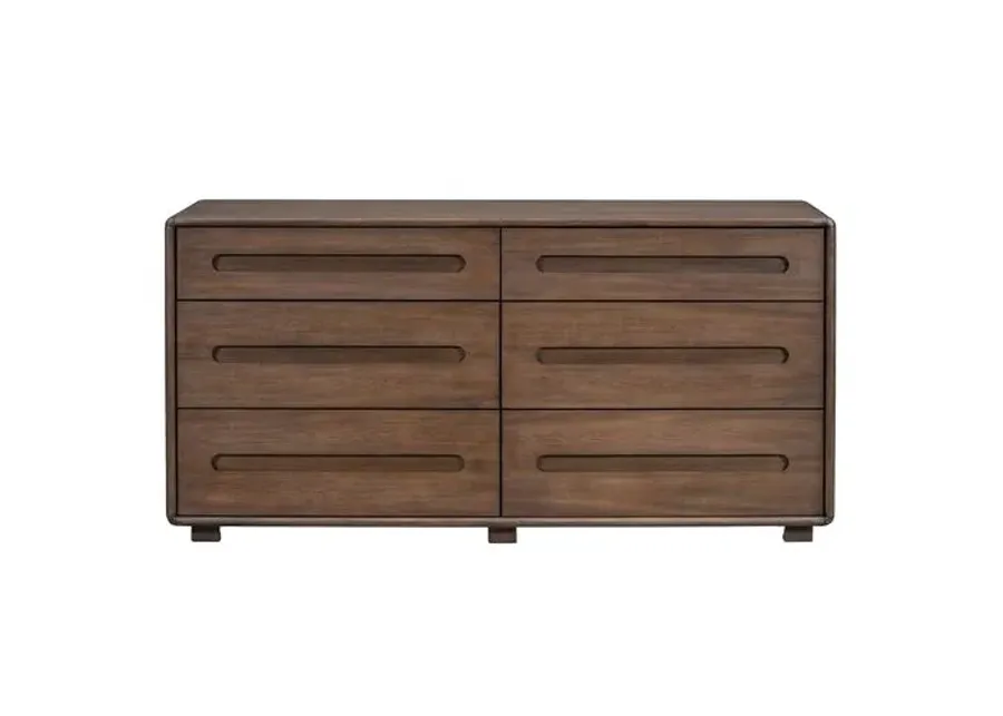 Benjamin 6-Drawer Dresser - Modern Mocha - Brown