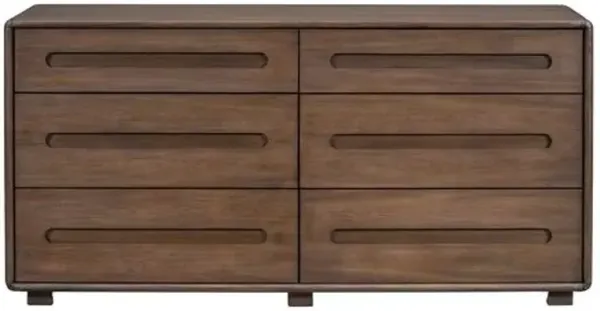 Benjamin 6-Drawer Dresser - Modern Mocha - Brown