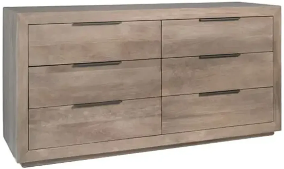 Abigail Six Drawer Dresser - Misted Ash - Beige