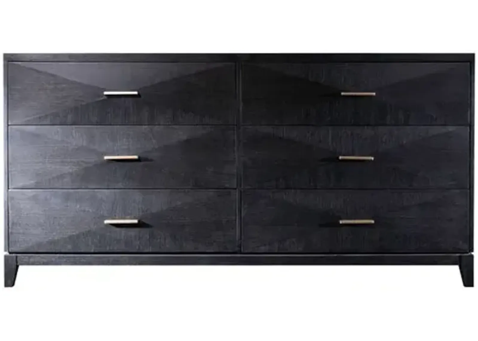 Sebastian Six Drawer Dresser - Onyx Oak - Black