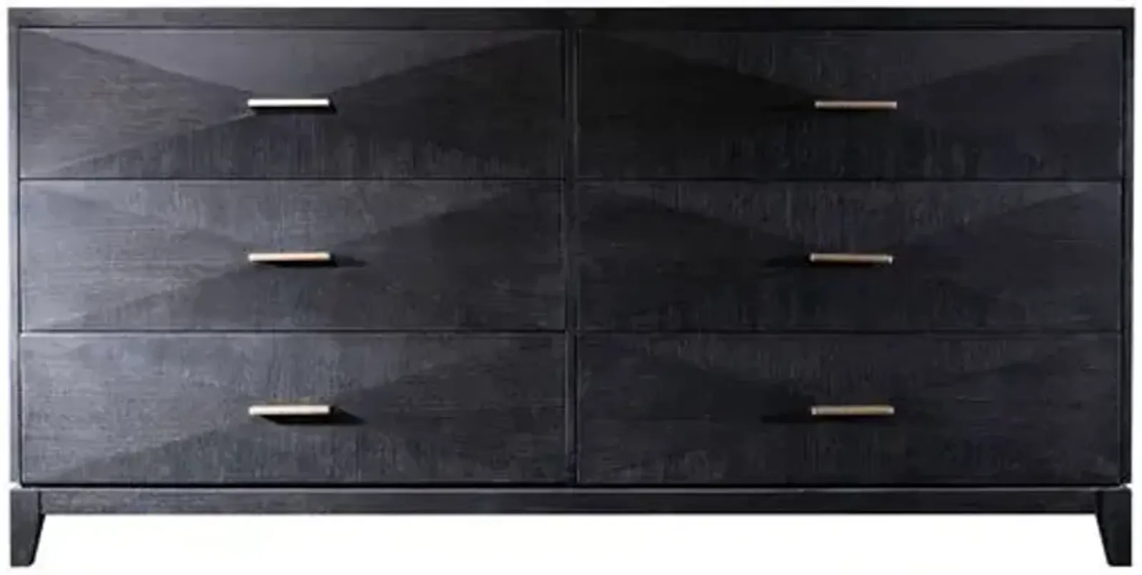 Sebastian Six Drawer Dresser - Onyx Oak - Black