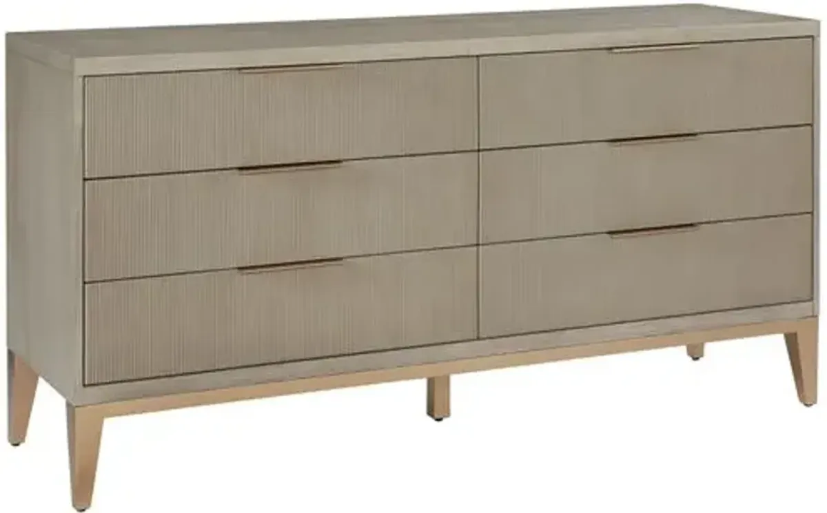 Ella Six Drawer Dresser - Gray