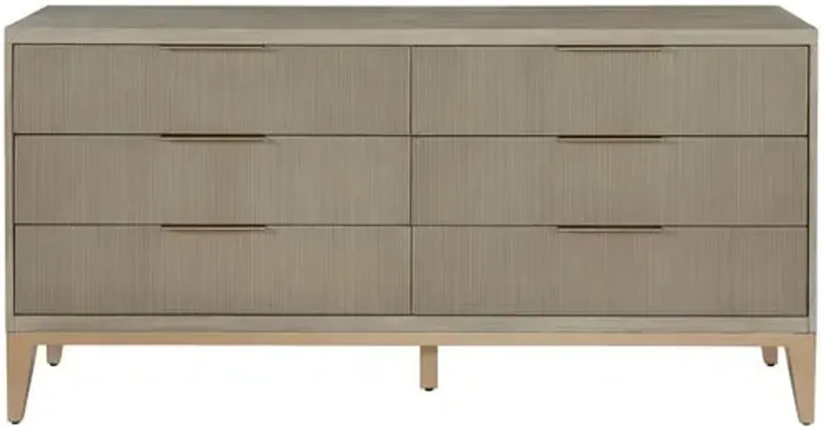 Ella Six Drawer Dresser - Gray