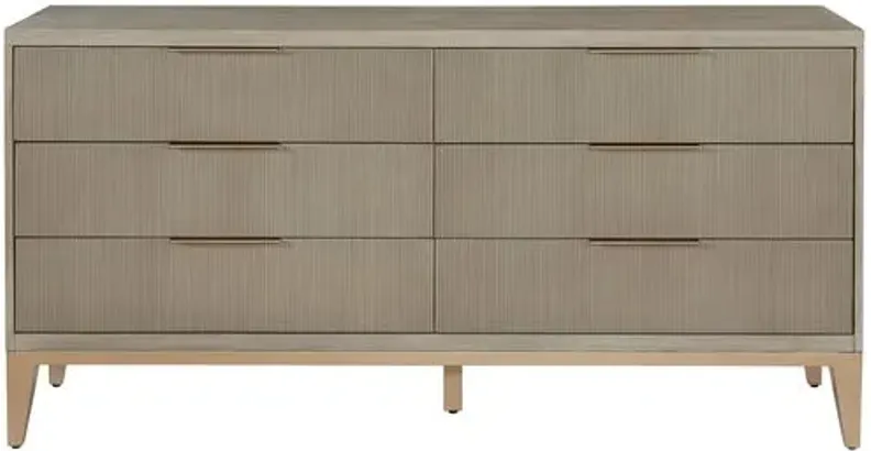 Ella Six Drawer Dresser - Gray