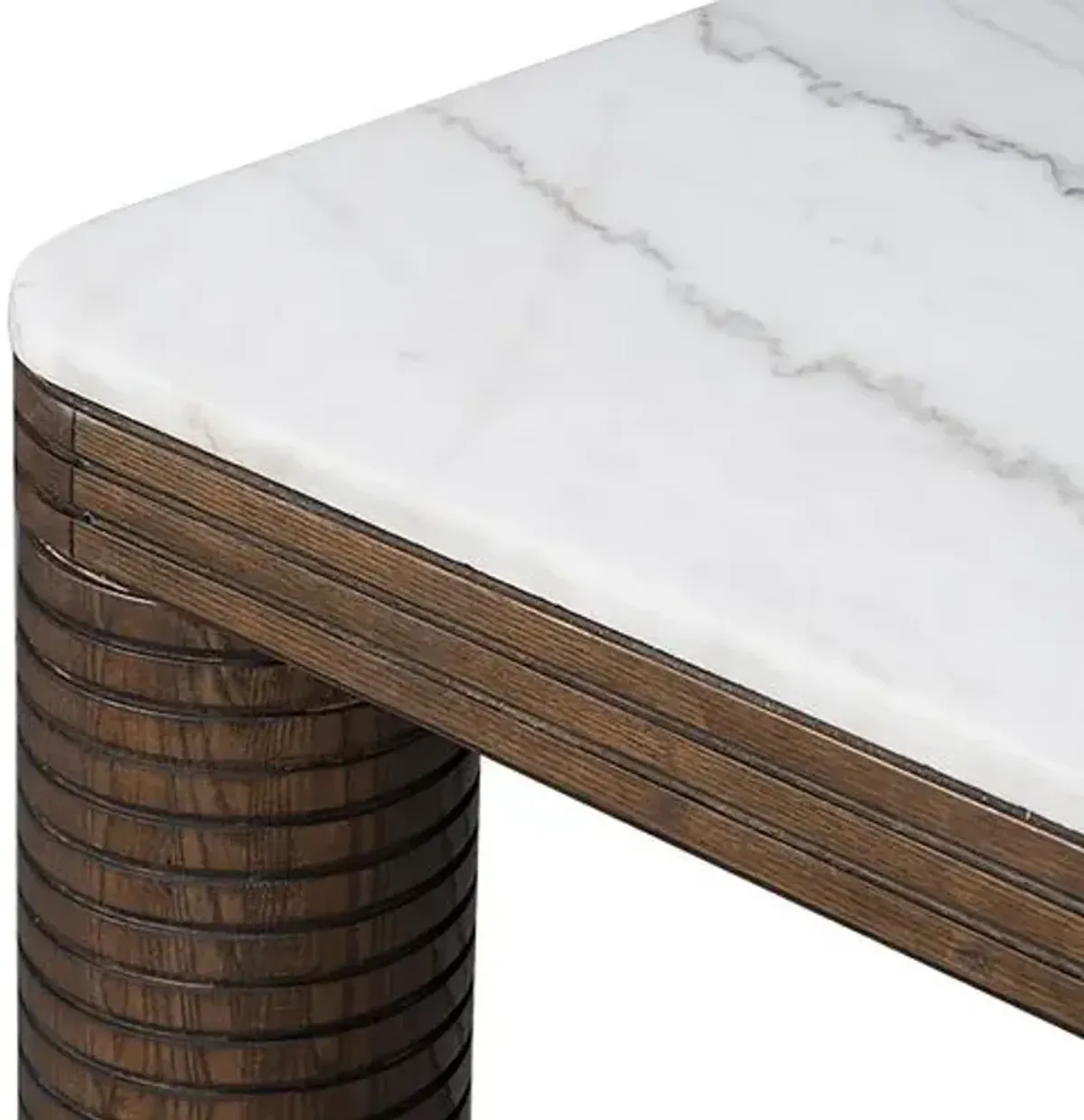 Matthew Dining Table - Brown Oak/White Marble