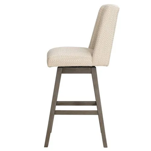 Joseph Swivel Counter Stool - Chevron Cream