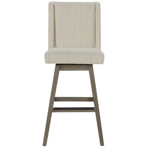 Joseph Swivel Bar Stool - Chevron Cream - Beige