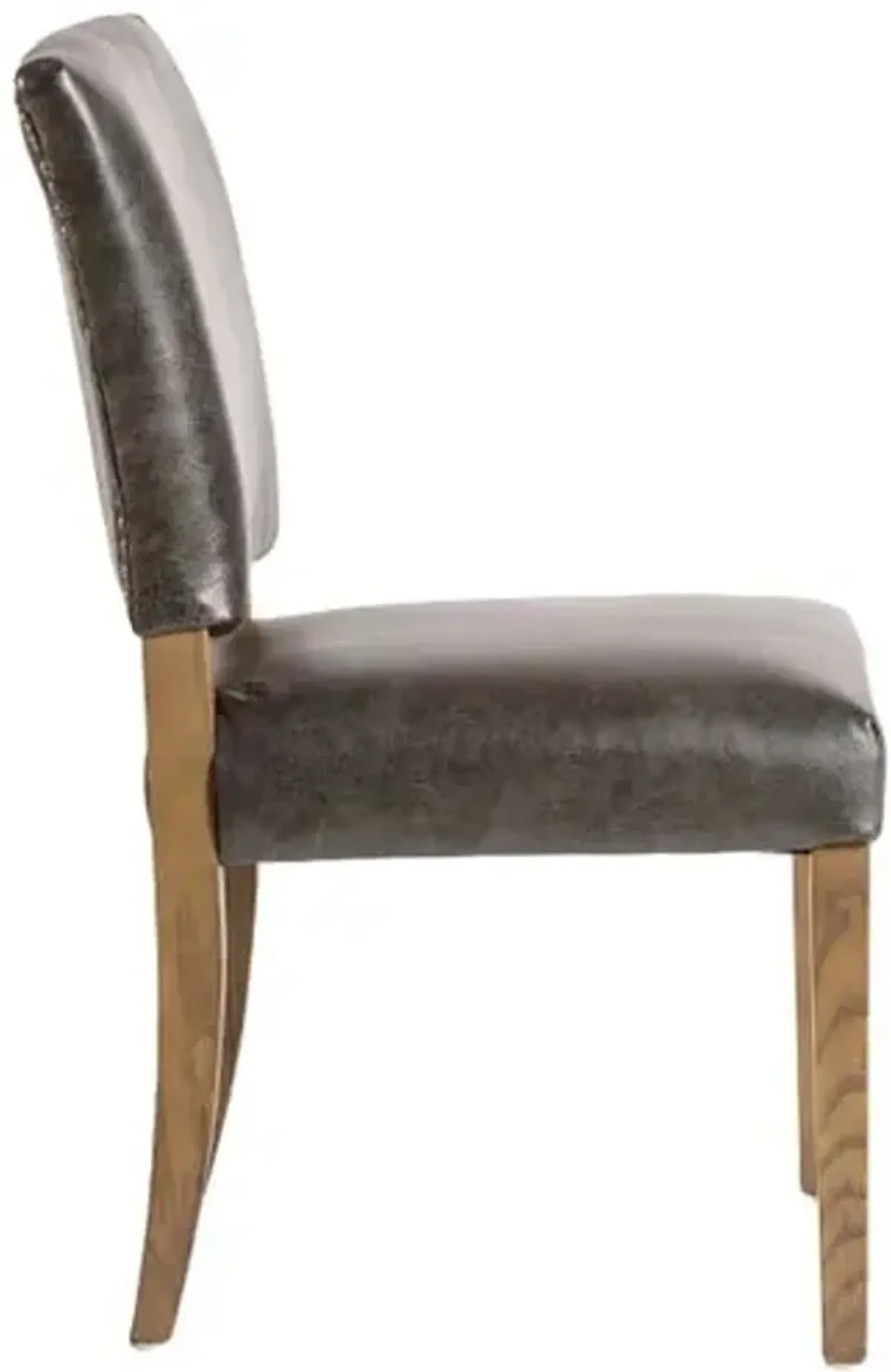 Sofia Leather Dining Chair - Antique Charcoal - Brown