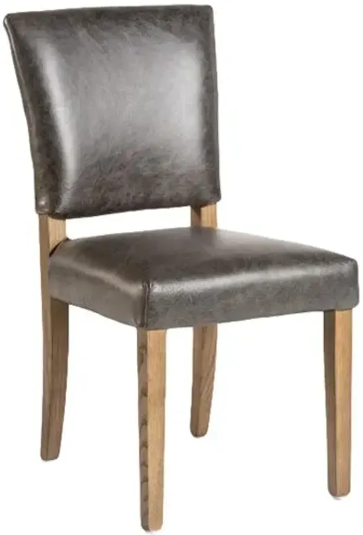 Sofia Leather Dining Chair - Antique Charcoal - Brown