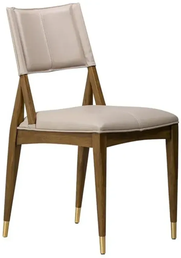 Skylar Leather Dining Chair, Oak/Beige