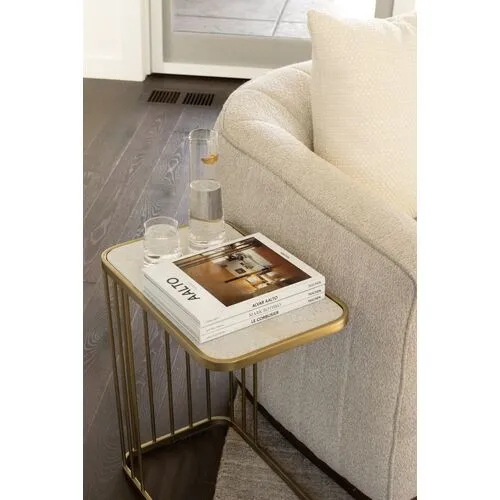 Addison Nesting Tables - Cloud Marble/Antique Brass - Gold
