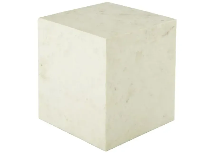 Brooklyn End Table - Polar White Marble