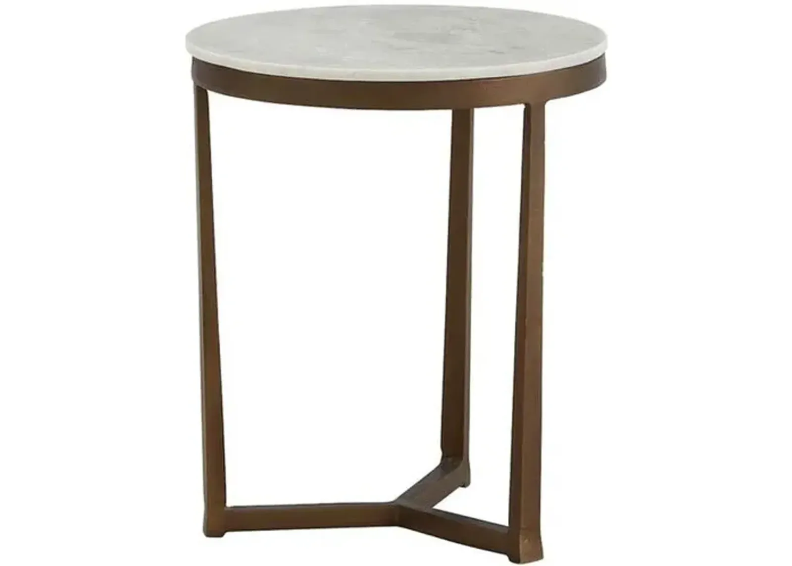 Savannah End Table - Gunmetal/White Marble - Silver