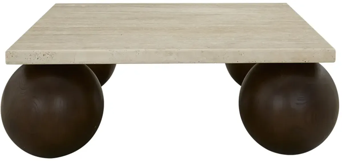 Charles Square Coffee Table - Warm Travertine - Multi