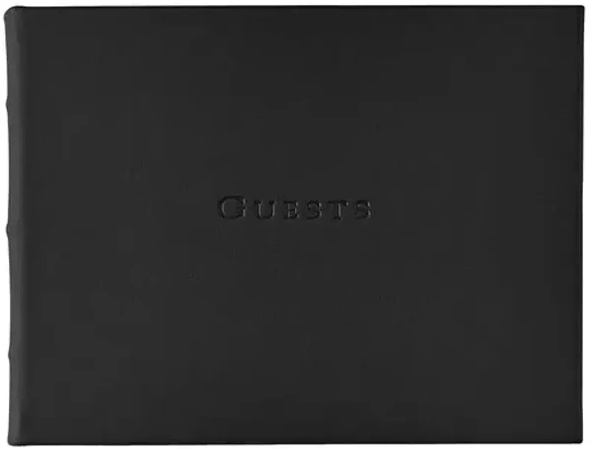 Leather Guest Book - Black