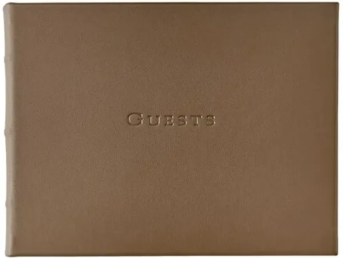 Leather Guest Book - Brown