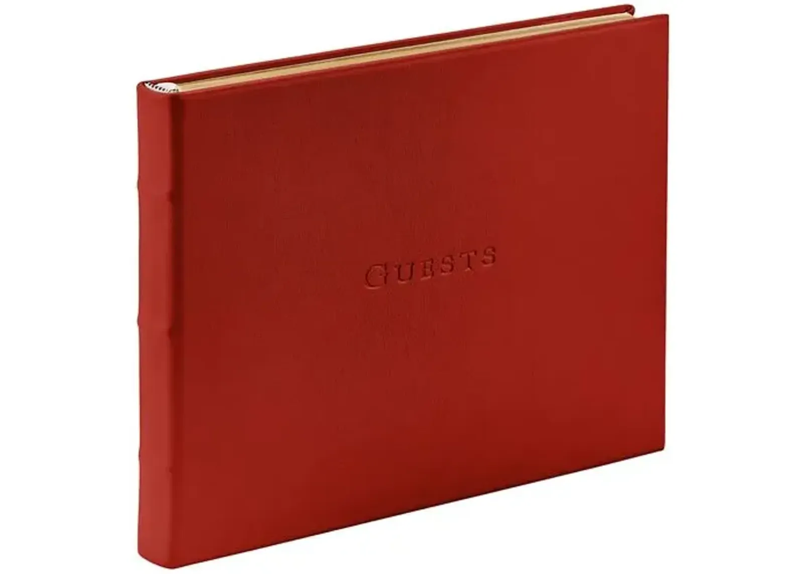 Leather Guest Book - Red