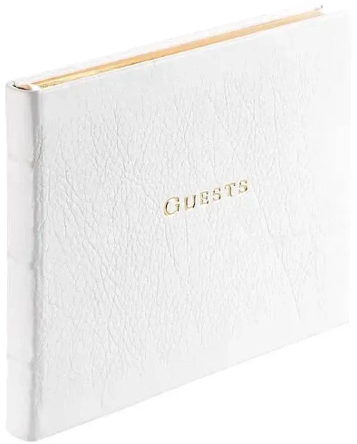 Leather Guest Book - White