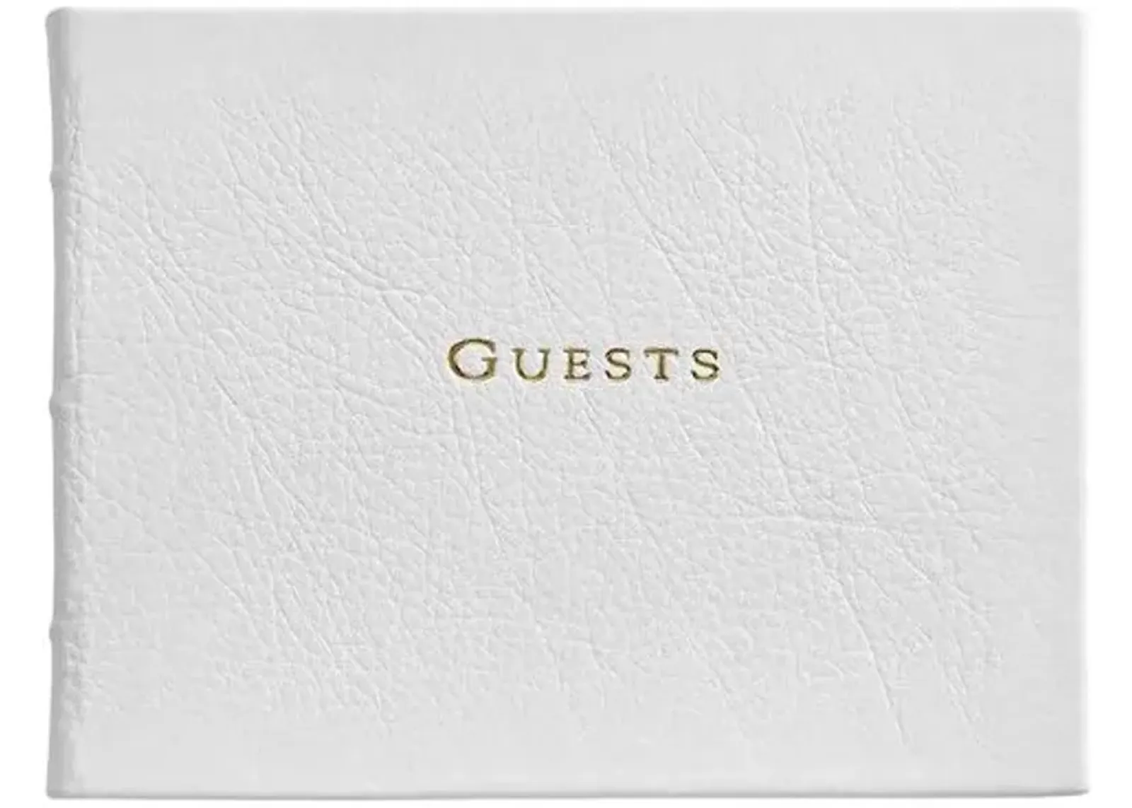 Leather Guest Book - White