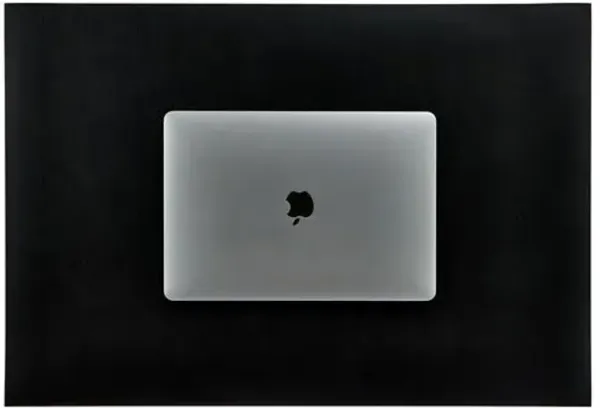 Italian Leather Double Sided Desk Blotter - Black