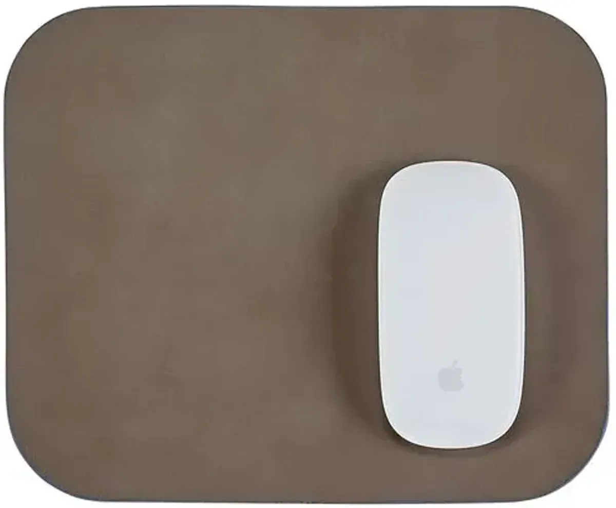 Italian Leather Double Sided Mouse Pad - Black