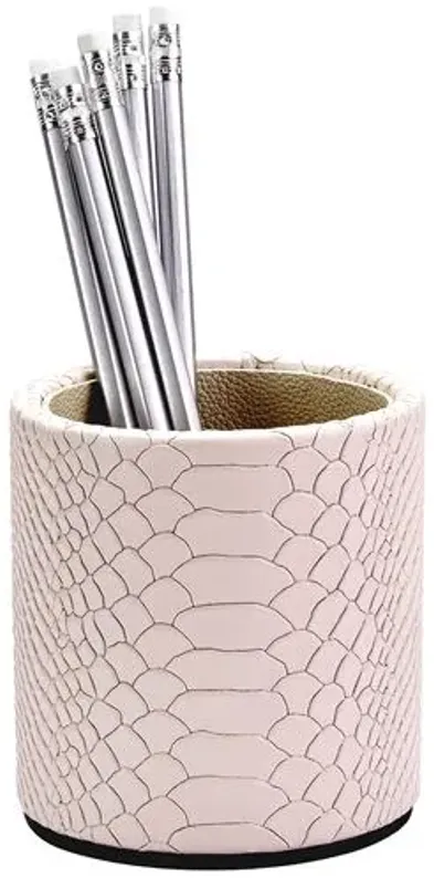 Leather Pencil Cup - Gray Malin - Beige