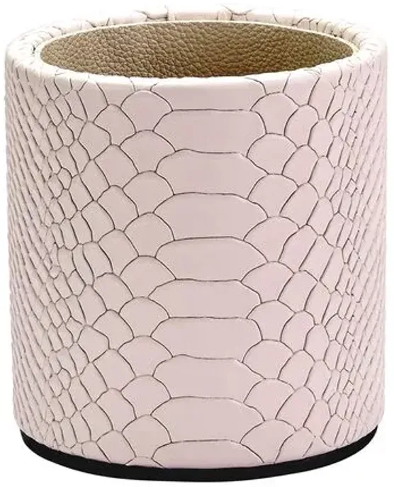 Leather Pencil Cup - Beige