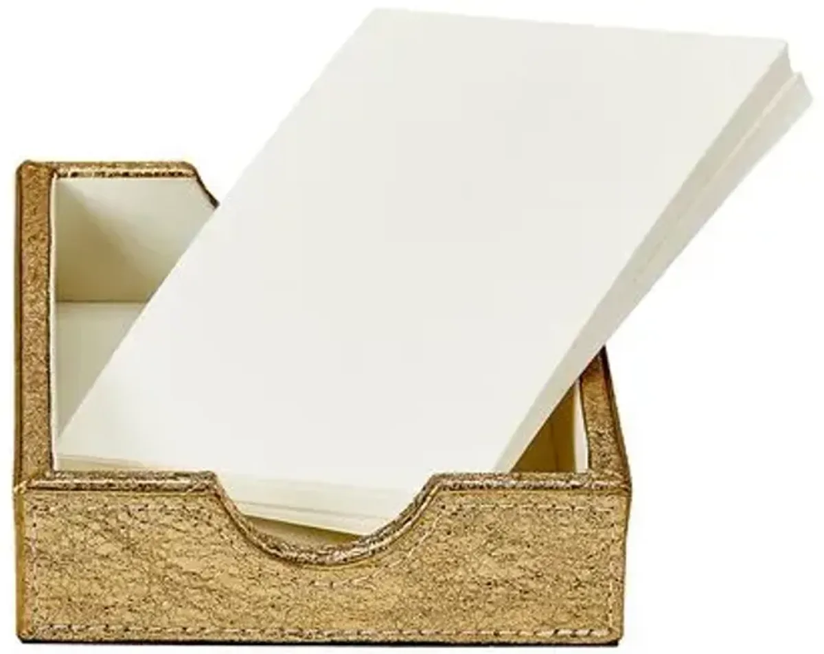 Leather Memo Tray - Gold