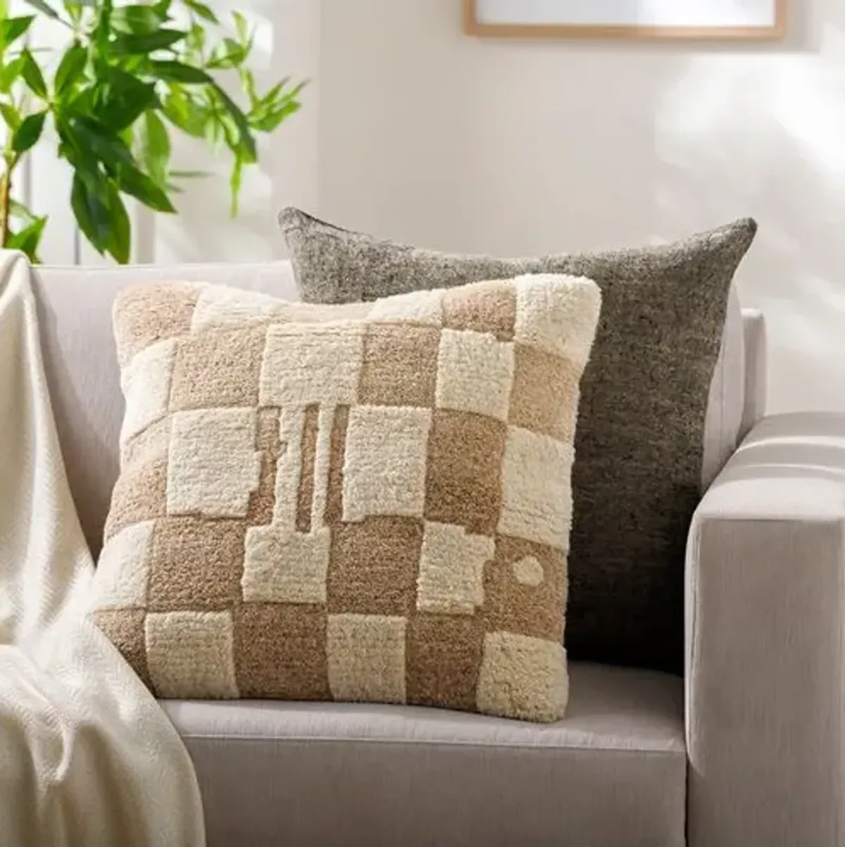 Balder Checkered Wool Pillow