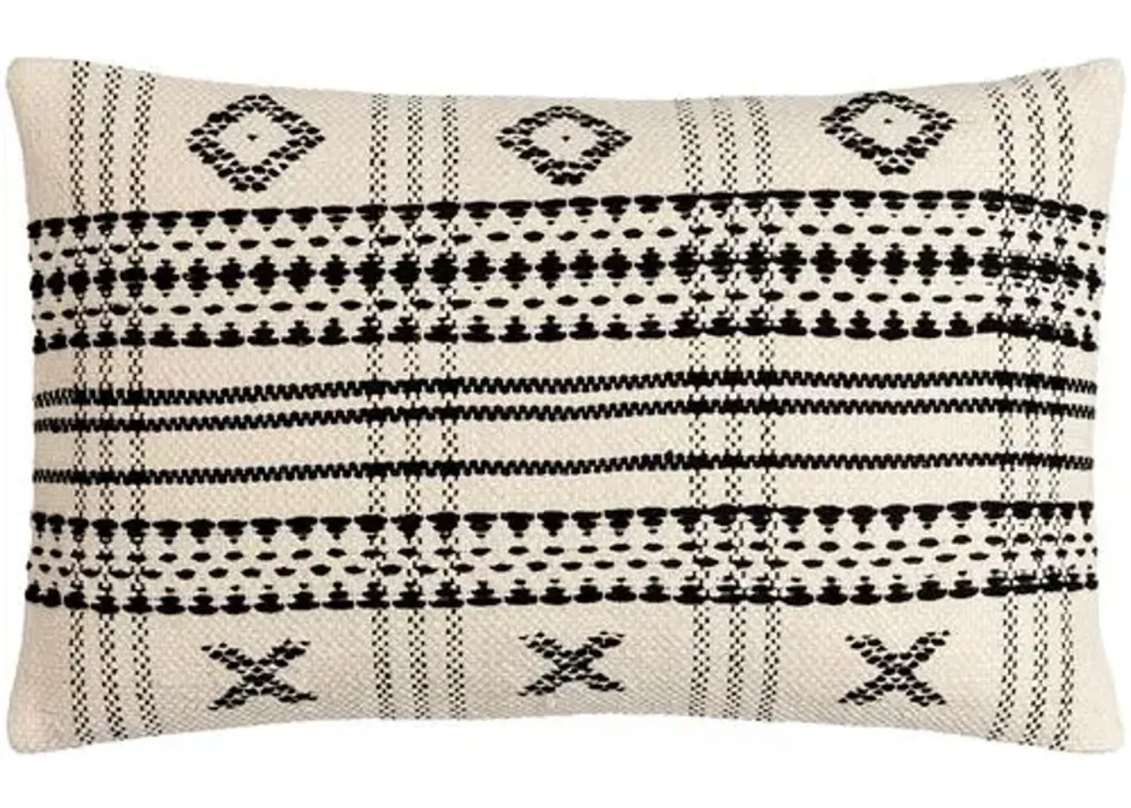 Myrna 14x22 Lumbar Pillow - Light Beige/Black