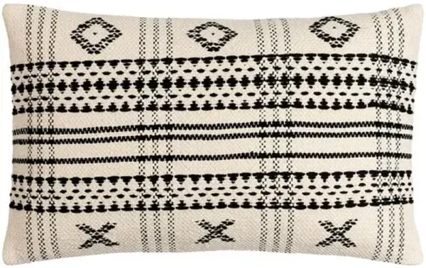Myrna 14x22 Lumbar Pillow - Light Beige/Black