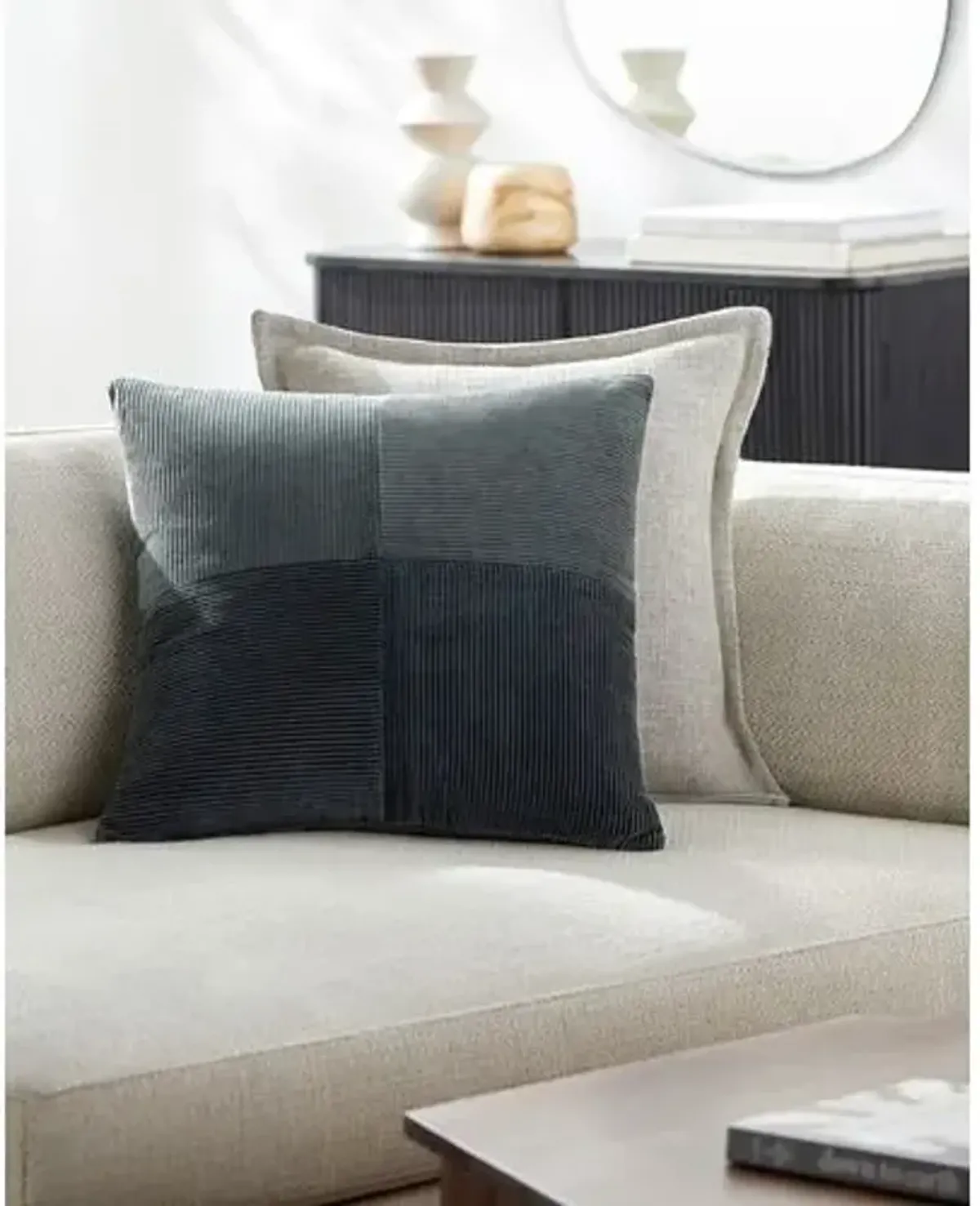 Corduroy Quarters Velvet Pillow