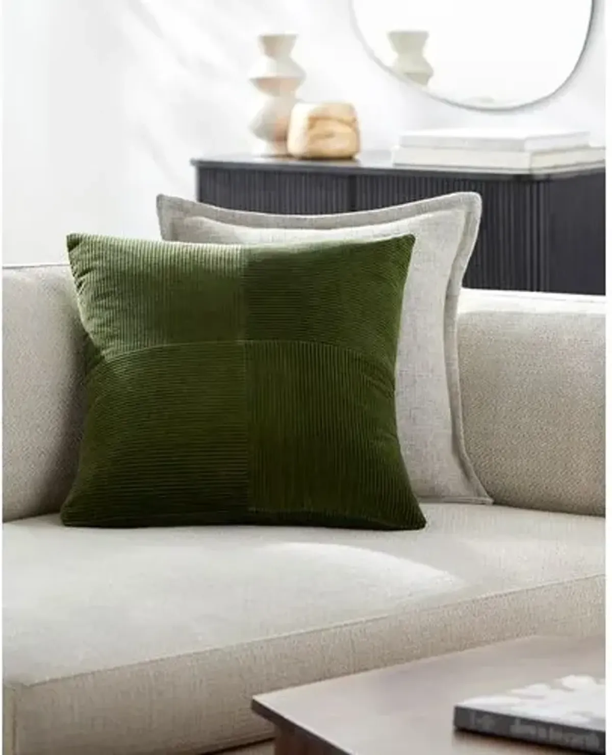 Corduroy Quarters Velvet Pillow