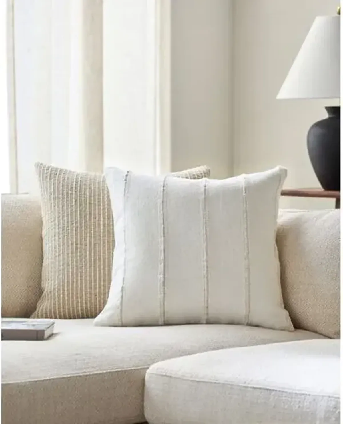 Charleston 14x22 Lumbar Pillow - Ivory Stripe