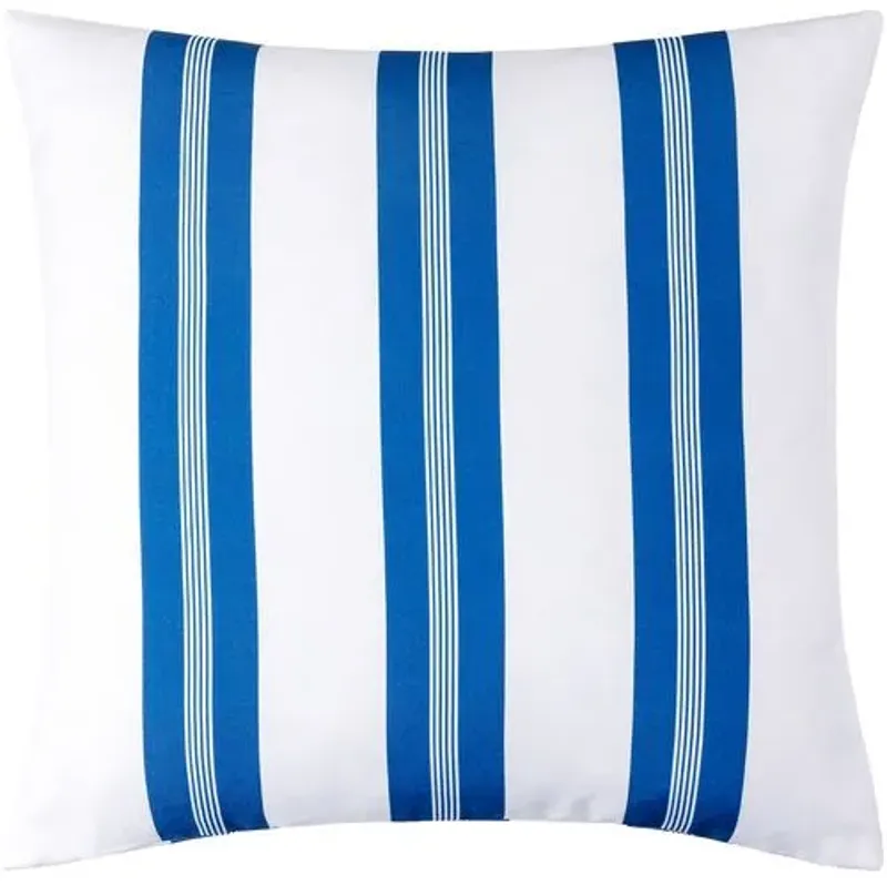 Classic Stripe Indoor/Outdoor Pillow - White/Blue