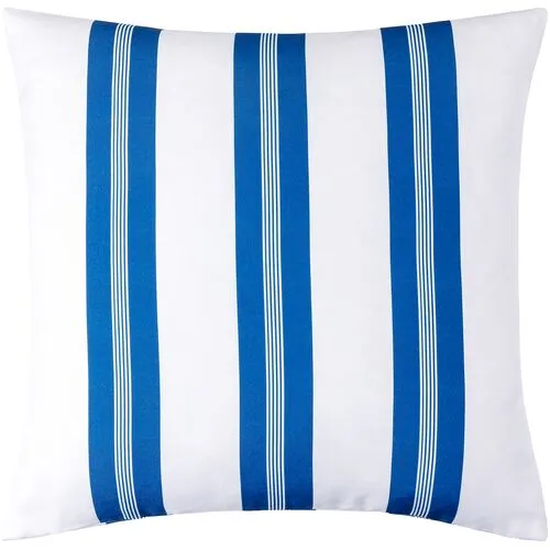 Classic Stripe Indoor/Outdoor Pillow - White/Blue