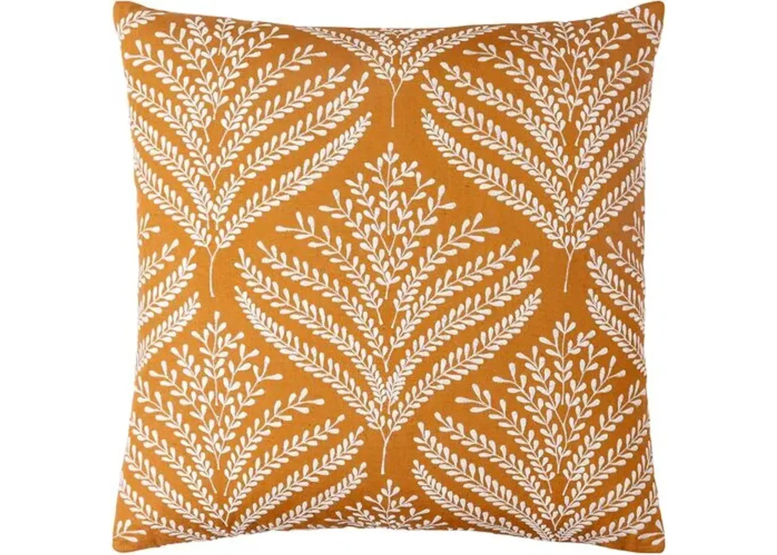 Eliana Embroidered Leaf Pillow