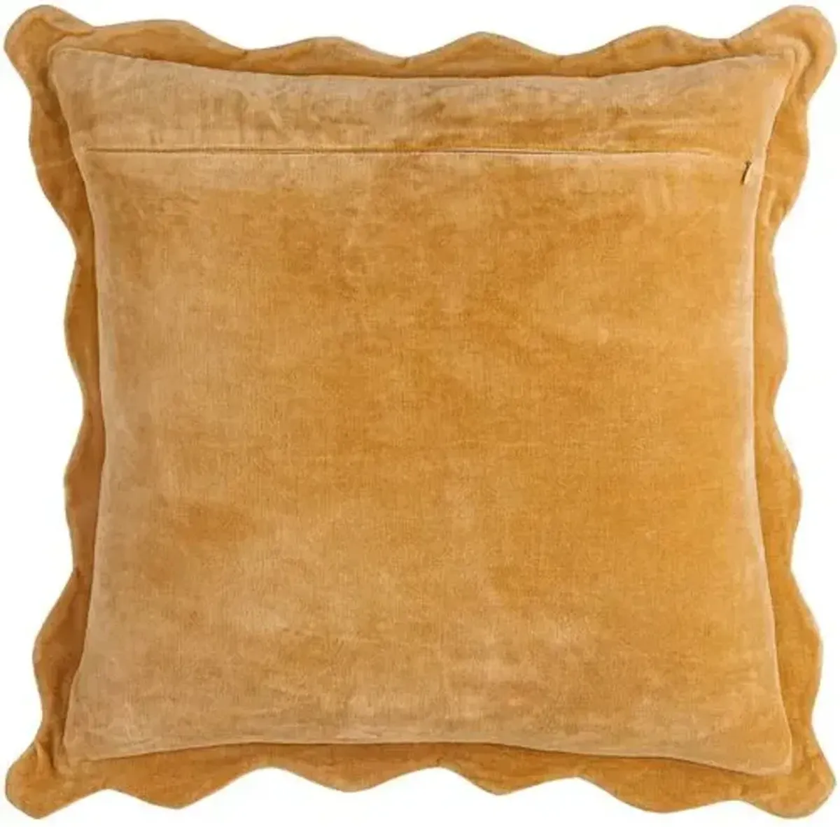 Elfie Scallop Trim Velvet Pillow