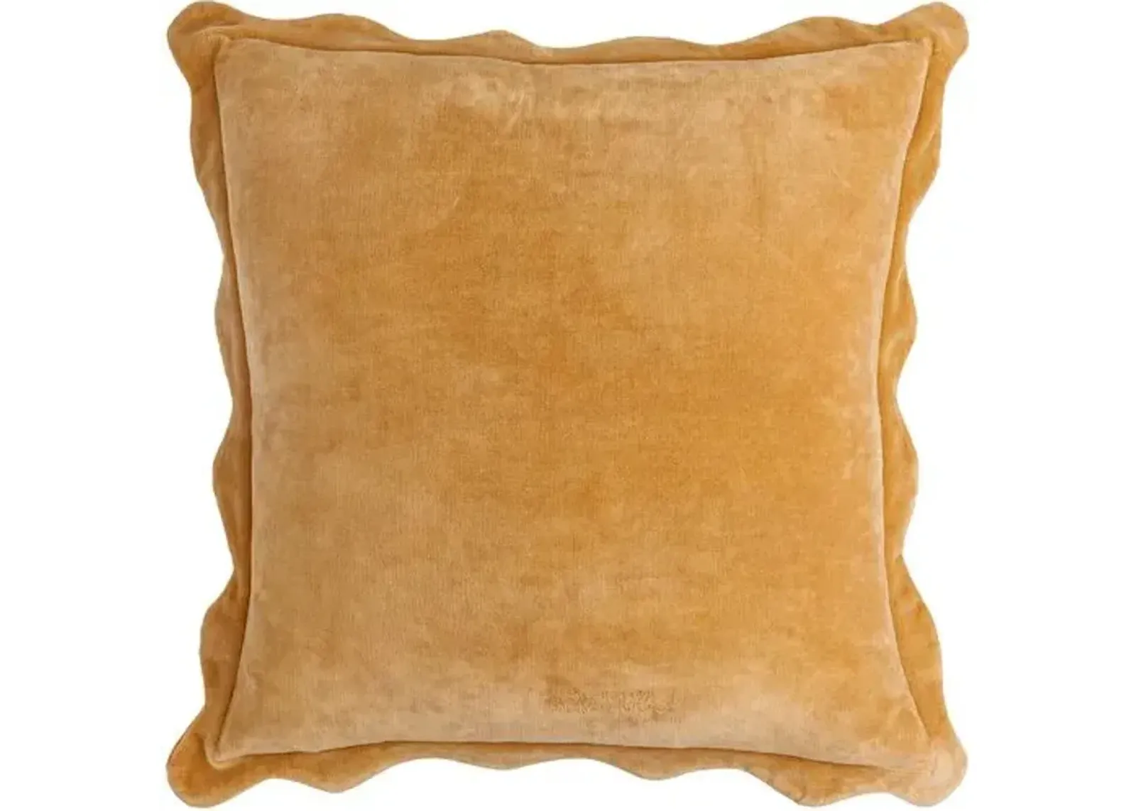 Elfie Scallop Trim Velvet Pillow